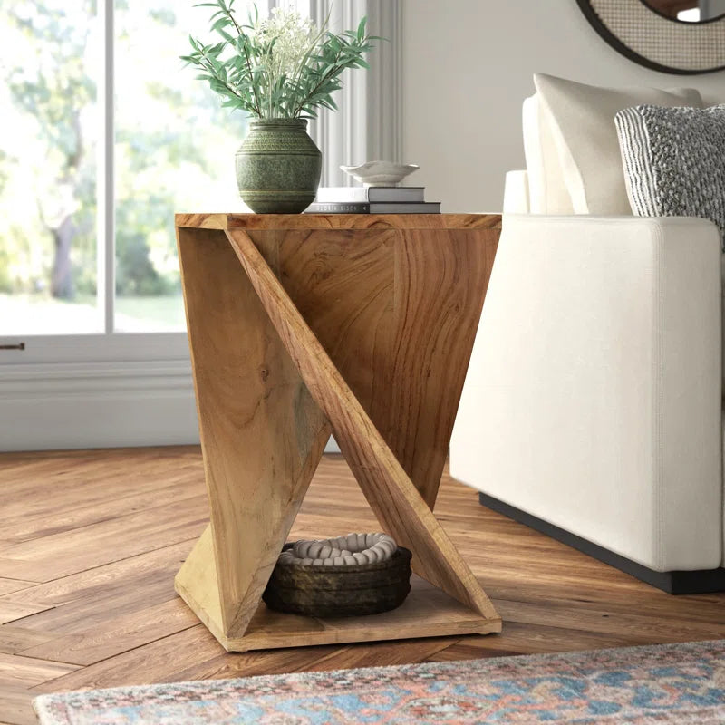 Zevara Solid Wood End Table