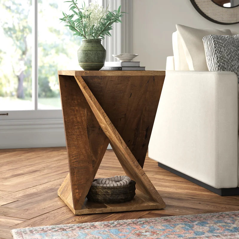 Zevara Solid Wood End Table